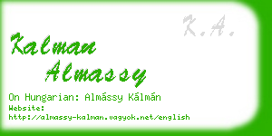 kalman almassy business card